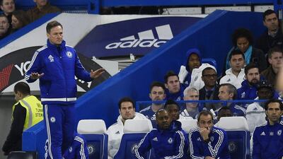 Chelsea caretaker manager Steve Holland directs his side during their Premier League match on Saturday against Sunderland. Dylan Martinez / Reuters
