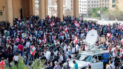 The anti-government demonstration on June 6, 2020 was the first since Lebanon imposed coronavirus restrictions in mid-March. AFP