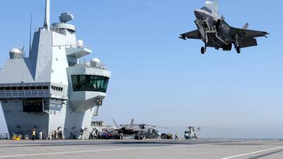 F-35B Lightning jets onboard 'HMS Queen Elizabeth' will support counter-ISIS operations in Iraq and Syria. AFP