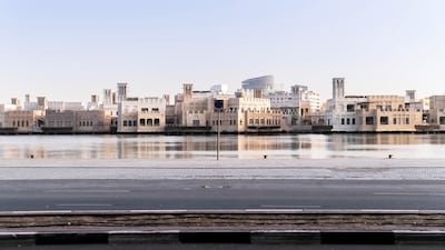 Dubai creek seen from the closed off Baniyas street in Al Ras.