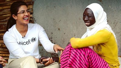 Priyanka Chopra, pictured with student Hasina, has visited Ethiopia as part of her role as a UN Goodwill Ambassador. Instagram / Priyanka Chopra