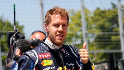 A thumbs up from Sebastian Vettel