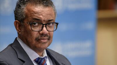 Tedros Adhanom Ghebreyesus, director general of World Health Organisation, attends a news conference organised by Geneva Association of United Nations Correspondents amid the Covid-19 outbreak on July 3, 2020. Reuters