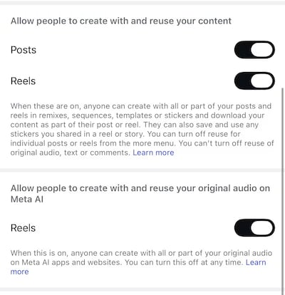 Before walking back the default setting, Meta had automatically opted users into a controversial AI feature. Photo: Meta