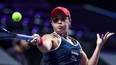 Ashleigh Barty during her WTA Finals match against Kiki Bertens. AFP