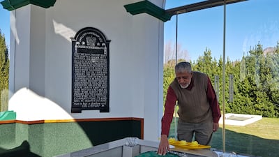 Mahmood Limbada, chairman of the Cape Mazaar Society, pays tribute at the kramat of Sayed Mahmud.