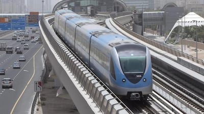 The southbound Red Line metro leaves the Nakheel Station in Dubai, June 12, 2011. Jeff Topping / The National