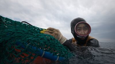 A haenyeo diver of South Korea's Jeju Island featured in The Last of the Sea Women. Photo: Apple TV+