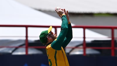 South Africa's Heinrich Klaasen takes the catch to dismiss England captain Jos Buttler. AFP