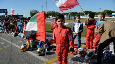 Emirati boy Rashid Al Dhaheri, nicknamed Little Alonso, is finding a name for himself in Italy. Courtesy Al Dhaheri family