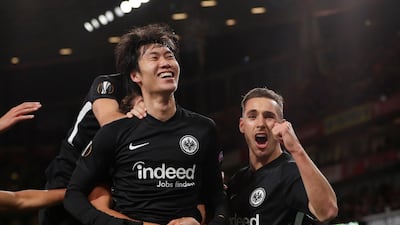 Kamada celebrates scoring their second goal. Reuters