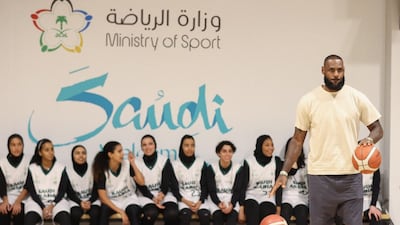 NBA star LeBron James conducted a basketball clinic during his first visit to Saudi Arabia. Photo: Saudi Ministry of Sport