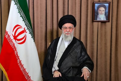 Iranian supreme leader Ayatollah Ali Khamenei makes a media address in Tehran. AFP