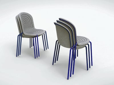 Chairs made from hemp, casein and lime