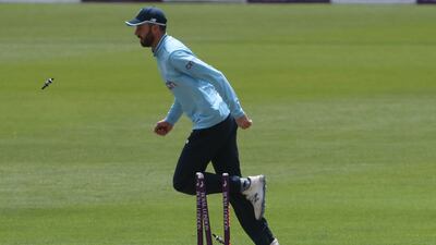 England's James Vince celebrates running out Pakistan's Sohaib Maqsood.