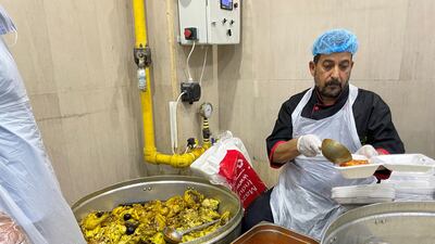 Food being made for the breaking of the day's fast at sunset