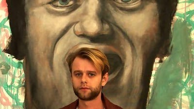 Philip Mueller in front of his work I Ate Myself Today. Courtesy Carbon 12 Dubai