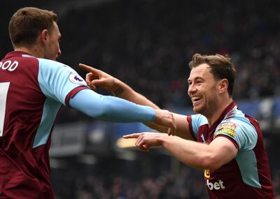 Ashley Barnes, right, is in good form for Burnley. Gareth Copley / Getty Images