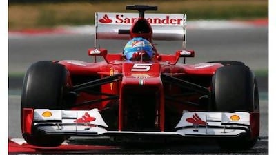 Fernando Alonso drives Ferrari’s new car, the F2012.
