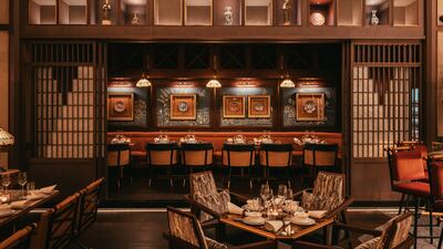 The restaurant's interior pays ode to China and Manhattan at once