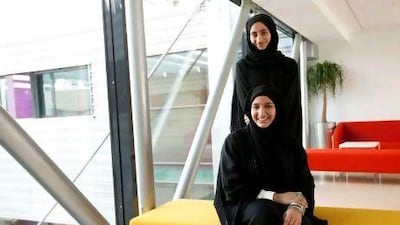 Aisha Al Hashemi, bottom, and Aisha Al Marzooqi took part in the Sheikh Mohammed Scholars programme at New York University Abu Dhabi.