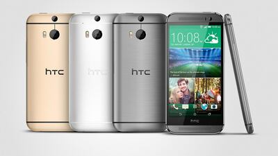 A handout photo of HTC One M8 phones. Courtesy HTC