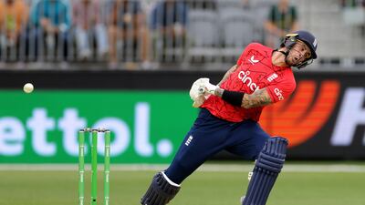 England opener Alex Hales on his way to 84. EPA