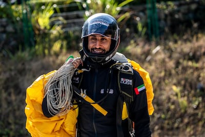Ahmed Al Shehhi is a skydive pro who hopes to soon command a jet-powered carbon-fibre wing. XDubai / Predrag Vuckovic