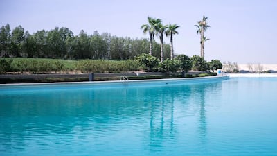 The lagoon at Tilal Al Ghaf. Reem Mohammed / The National