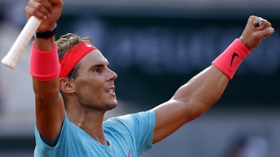 Rafael Nadal celebrates his win against Diego Schwartzman. EPA