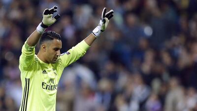 Real Madrid’s Keylor Navas celebrates during the team’s win. Francisco Seco / AP Photo