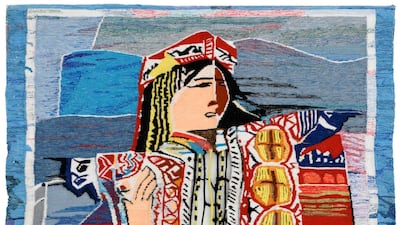 Safia Farhat . La Mariee, 1963 Tapestry, 172 x 100 cm. Image courtesy of Barjeel Art Foundation, Sharjah.