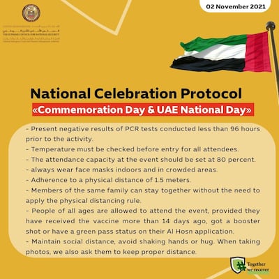 NCEMA rules for National Day celebrations. Photo: NCEMA