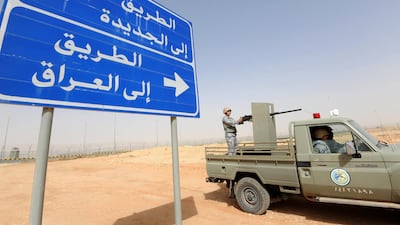 Border guards near the city of Arar in Saudi Arabia patrol the fence that separates the kingdom from Iraq. AFP