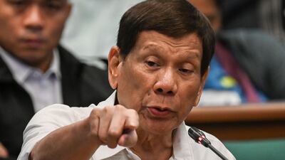 Rodrigo Duterte, 79, was arrested after landing at Manila's international airport following a trip to Hong Kong. AFP