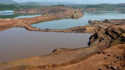 An iron ore mine in seen here in Goa’s Codli village. Krishna Das / Reuters