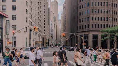 A New York Narratives tour group recently in Lower Manhattan visits the site of the former Little Syria. Photo: Omer Gorashi