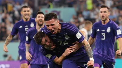 Argentina's Julian Alvarez celebrates scoring the second goal in the 2-0 Group C win against Poland at Stadium 974 on November 30, 2022. Reuters