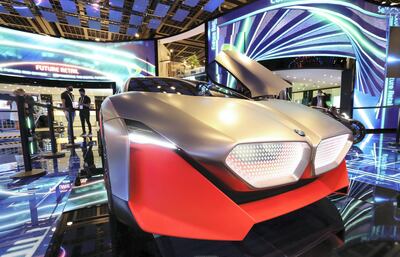 The BMW Vision M Next on show at Gitex 2020 at the Dubai World Trade Centre. Chris Whiteoak / The National