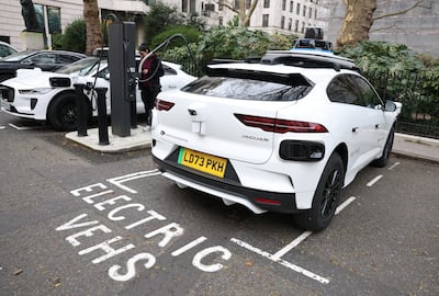 A Waymo Jaguar i-Pace at an electric charging point during on the road trialling and mapping in London. Reuters
