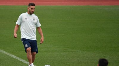 Spain midfielder Koke trains at Las Rozas. AFP