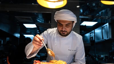 Faisal Al Harmoodi is the first Emirati chef to receive the Michelin Bib Gourmand award for his restaurant, Ryba. Chris Whiteoak / The National