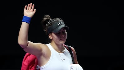 Bianca Andreescu after withdrawing from match against Karolina Pliskova. Getty