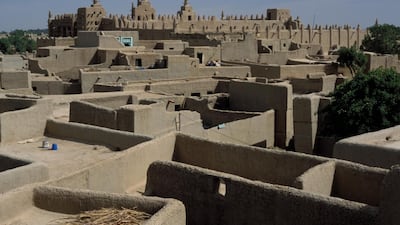 View over Djenne looking towards the Great Mosque. Courtesy Trevor Marchand