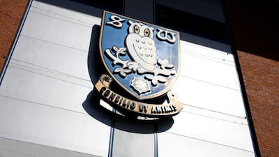 The Sheffield Wednesday badge on the side of Hillsborough Stadium in Sheffield, England. Getty Images