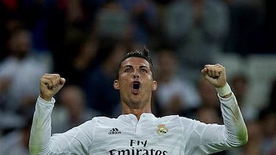 Cristiano Ronaldo of Real Madrid celebrates scoring their fifth goal during their Primera Liga match against Elche at Estadio Santiago Bernabeu on September 23, 2014 in Madrid, Spain. Gonzalo Arroyo Moreno/Getty Images