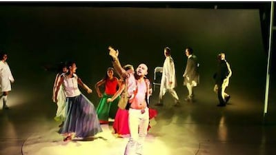 A scene from The Bollywood Trip showing in London, a physical performance piece that combines live music, theatre, acting and dancing. Courtesy The Southbank Centre