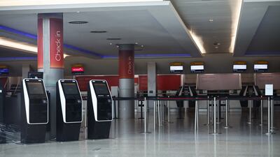 An empty check-in hall at Heathrow. EPA