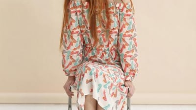 Granny-style pumps make for a pretty fashion-savvy pattern, uplifting an already romantic dress silhouette. Courtesy Dina Khalifé