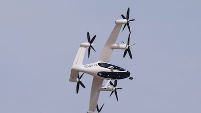 Joby Aviation's N544JX aircraft performs at the Dubai Airshow in Dubai. Reuters